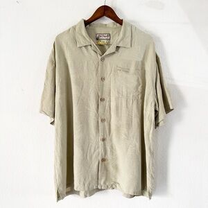 Dadcore Big Dogs Vintage 90s 100% Silk Botanical Resort Button Up XL Coastal